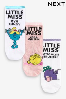 White/Pink Little Miss Brunch Trainer Socks 3 Pack (560950) | kr139