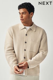 Neutral Textured Knitted Relaxed Shacket (561057) | €53