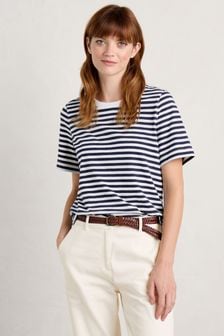 Seasalt Cornwall Blue/White Copseland T-Shirt (561425) | 185 zł