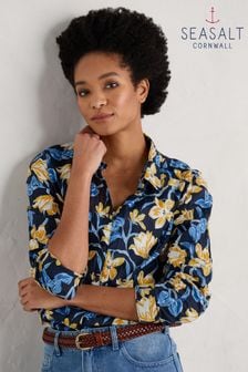 Seasalt Cornwall Blue Dark Larissa Shirt (561446) | $101
