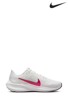 Nike White/Pink Air Zoom Pegasus 40 Road Running Trainers (561629) | €170