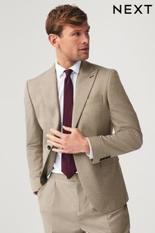 Neutral Slim Fit Stripe Suit Jacket (561991) | SGD 175