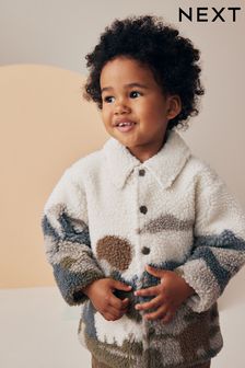 White Scenic Print Borg Fleece Shacket (3mths-7yrs) (562372) | €33 - €36