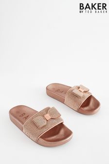 Baker By Ted Baker Girls Diamanté Sliders With Bow (562376) | ￥4,930