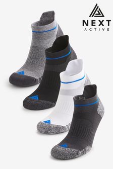 White/Black/Grey 4 Pack Active Cushioned Sports Trainers Socks 4 Pack (562551) | €16