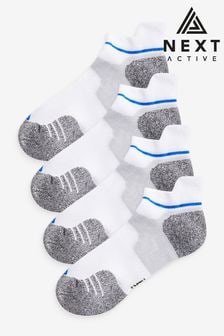 White/Blue 4 Pack Active Cushioned Sports Trainers Socks 4 Pack (562624) | HK$103