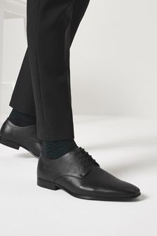 Black Textured Derby Shoes (562670) | kr411