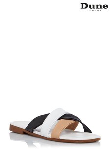 Sandales plates Dune London Laural color block blanches