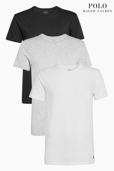 Noir/Gris/Blanc - Lot de 3 t-shirts Polo Ralph Lauren slim à col rond (562819) | 88€