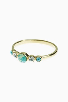 18ct Gold Plated Blue Stone Ring