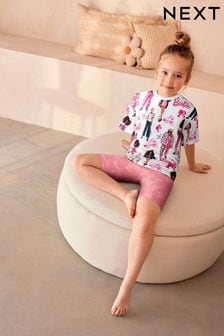 White/Pink Barbie License Short Pyjamas (9mths-16yrs) (563153) | KRW29,900 - KRW44,800