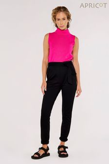 Apricot Black 2 Pocket Belted Ponti Trousers (563446) | R704