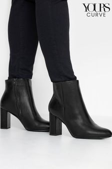 Yours Curve Black Extra-Wide Fit Heeled Ankle Boots (563772) | ₪ 251
