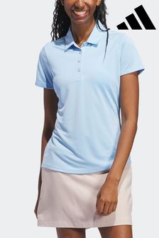adidas Golf Womens Pale Blue Performance Solid Performance Short Sleeve Polo Shirt (563896) | $51