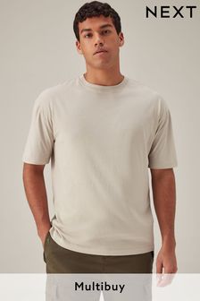 Нейтральный - Свободный крой - Базовая футболка с круглым вырезом (564092) | €10