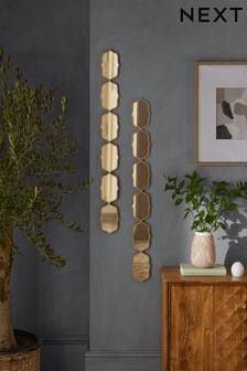 Set of 2 Gold Decorative Wall Mirrors (564422) | €101
