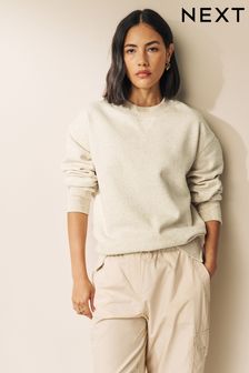 Beige meliert - Essentials Langes Sweatshirt aus Baumwolle (564448) | CHF 38