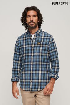 Modra - Superdry srajca iz bombaža in lumberjacka z dolgimi rokavi (564544) | €72