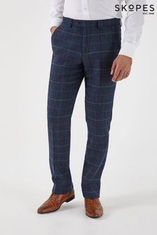 Pantalon Skopes Doyle bleu marine en tweed ajusté en mélange de laine (564880) | €103
