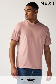 粉色 - 標準剪裁 - 基本款圓領T恤 (565044) | NT$310