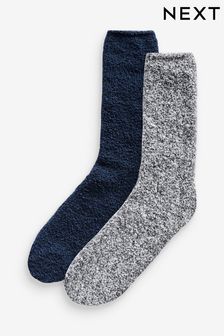 Navy Grey 2 Pack Cosy Bed Socks (565176) | €9