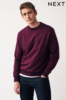 Burgunderrot - Reguläre Passform - Jersey-Sweatshirt mit hohem Baumwollanteil und Rundhalsausschnitt (565317) | 27 €