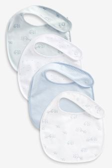 Blue 4 Pack Cotton Elephant Baby Bibs (565592) | TRY 90