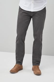 Tmavě šedá - Úzké - Strečové plátěné kalhoty (565748) | 795 Kč