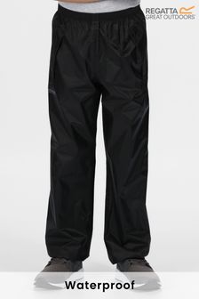 Czarne, dziecięce, nieprzemakalne spodnie wierzchnie Regatta Stormbreak (566112) | 75 zł