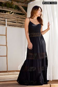 Myleene Klass Lace Black Maxi Dress (566153) | 356 QAR