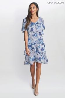 Gina Bacconi Bridget Gestuftes Kleid mit Print und Verzierung, Violett (566172) | 187 €