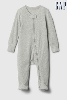 Gap Grey First Favourites Ribbed Footed Sleepsuit (Newborn-9mths) (566314) | €25