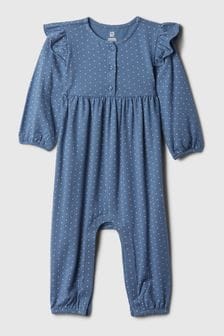 Gap Blue Organic Cotton Flutter Long Sleeve Sleepsuit (Newborn-24mths) (566470) | €21