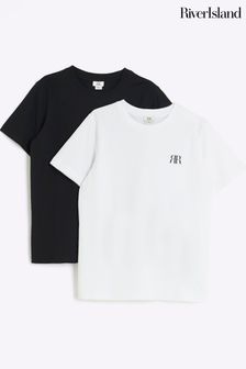 River Island White Boys T-Shirt 2 Packs (566484) | KRW25,600 - KRW34,200