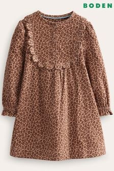 Boden Brown Scallop Corduroy Dress (566535) | OMR9 - OMR10