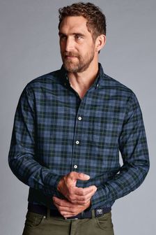 Charles Tyrwhitt Green Overcheck Slim Fit Non-iron Twill Shirt (566580) | €83