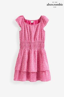 Розовое платье с оборками и узором Abercrombie & Fitch (566693) | €25