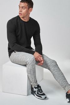 Black Slim Fit Long Sleeve Crew Neck T-Shirt (566724) | AED34