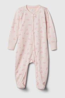Rosa con conejitos - Pijama tipo pelele estampado First Favourites de Gap (recién nacido a 9 meses) (567040) | 25 €