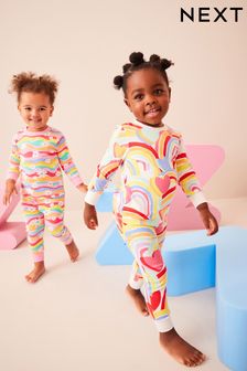 Rainbow 2 Pack Printed Long Sleeve Pyjamas (9mths-8yrs) (567240) | 113 SAR - 155 SAR