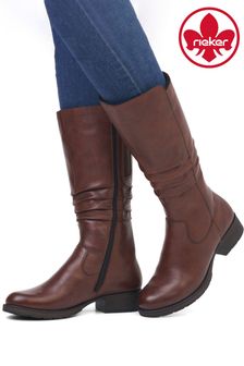 Rieker Womens Zipper Brown Boots