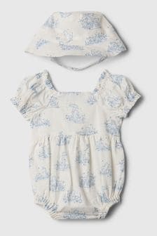 Gap Brannan Bear Baby Print Puff Sleeve Outfit Set (nou-născuți-24luni) (567446) | 179 LEI