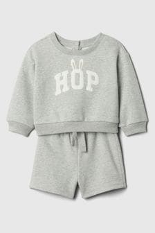 Gap Grey Graphic Baby Sweatshirt and Shorts Set (Newborn-24mths) (567565) | €33