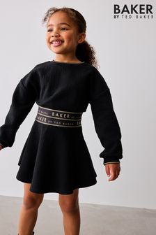 Baker by Ted Baker Cropped Long Sleeve Sweater and Skirt Black Set (567647) | $57 - $65