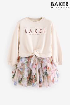 Baker By Ted Baker Stone Ruffle Printed Sweat Dress (567685) | kr840 - kr990