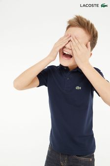 Темно-синий - детская футболка-поло Lacoste классического кроя (567704) | €48 - €76