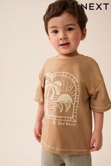 חום בהיר - חולצת טי בהדפס דמות עם שרוול קצר (3 חודשים עד גיל 7) (567811) | ‏21 ‏₪ - ‏29 ‏₪