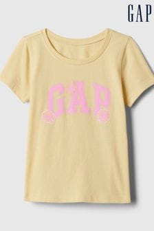 Gelb - Gap Kurzärmeliges Rundhals-T-Shirt mit Grafik (Neugeborenes - 5 Jahre) (568214) | 12 €