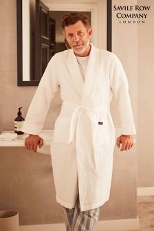 Savile Row Company Cotton Waffle White Dressing Gown (568217) | AED272