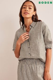 Boden Brown Relaxed Linen Shirt (568238) | DKK402